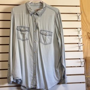 Chambray Denim Button Up Shirt